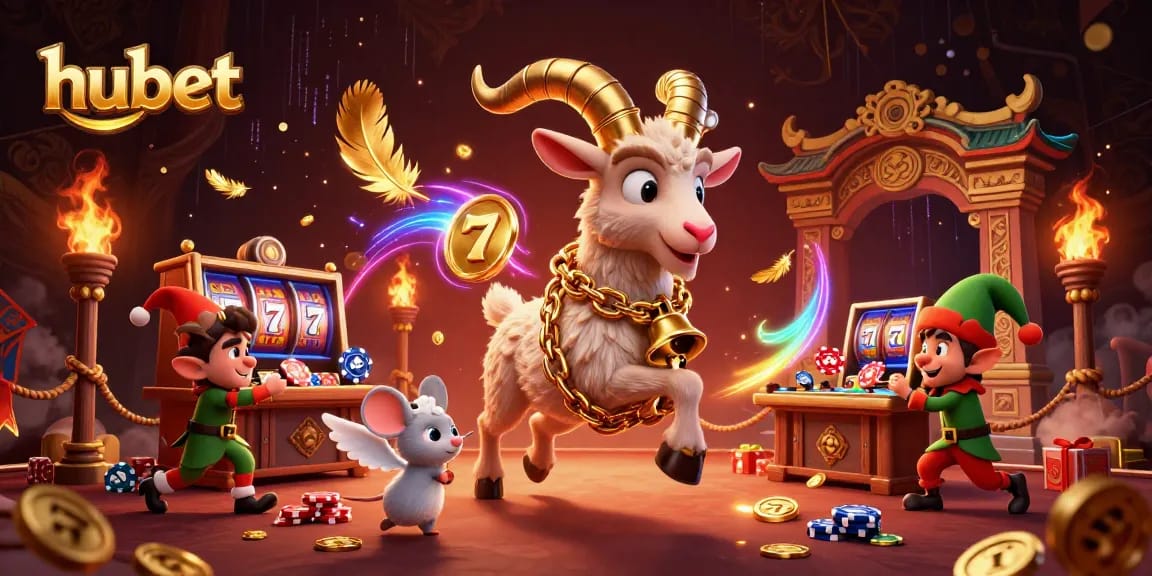 Experience thrilling gameplay at hubet with a lively casino scene featuring animated characters.