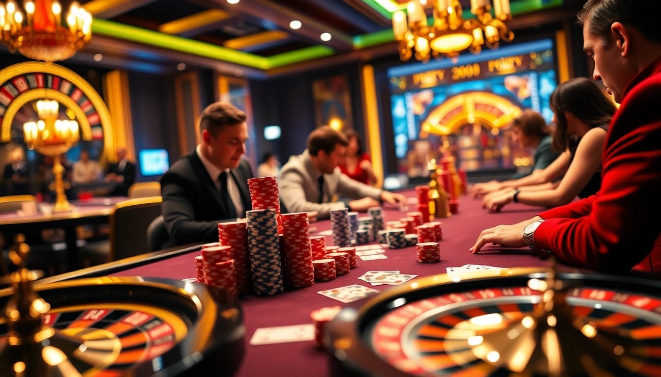 Experience thrilling poker action at mb66.nyc with vibrant casino visuals and engaging gameplay.