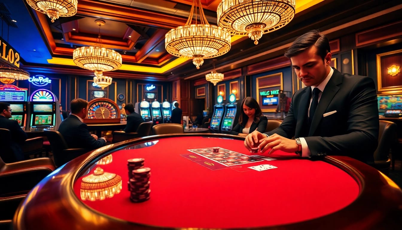 Enhance your gaming experience and নিবন্ধন করুন at the vibrant poker table in a luxurious casino.