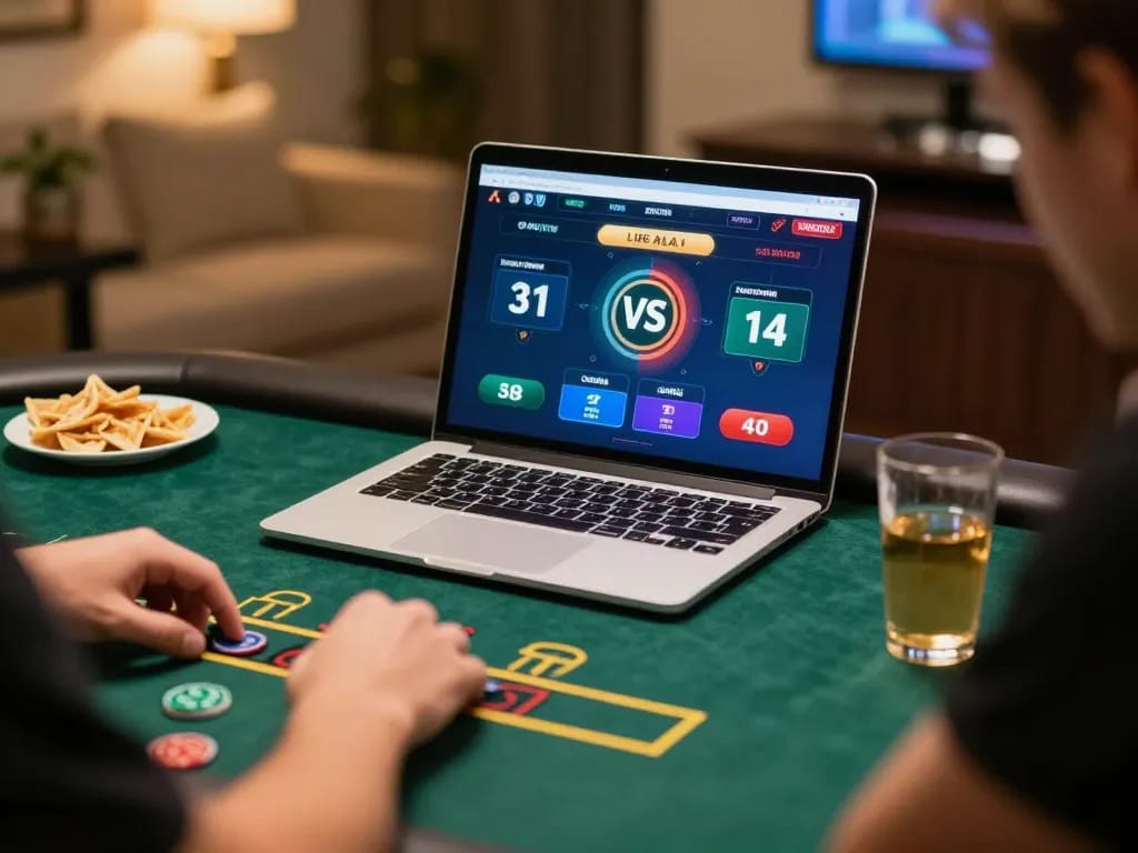 Player engaging in strategic blackjack gameplay on LV88 online casino platform.