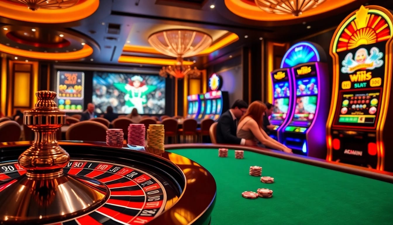 Experience the thrill of poker at 33win with vibrant tables and elegant casino elements.