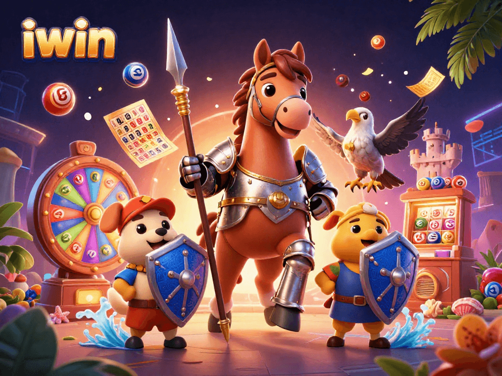 Win big with iwin by diving into vibrant lottery excitement in this colorful 3D illustration.