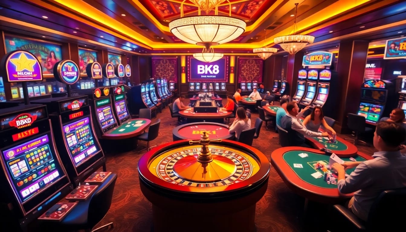 Feel the excitement of BK8 as players engage in thrilling casino games and betting actions.