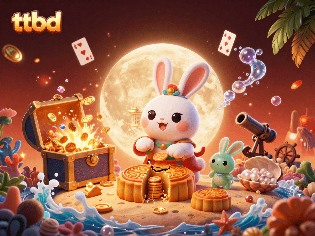 Experience thrilling ttbd action with the moon rabbit unleashing poker chips in a wonder-filled scene.