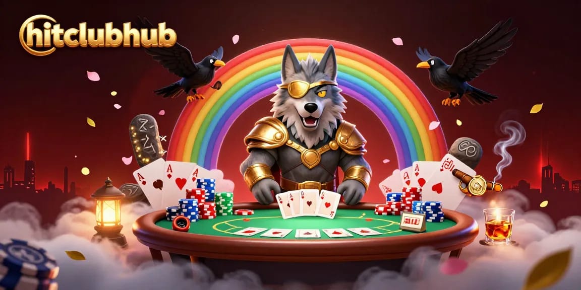 Experience the thrill of hitclubhub with Odin and ravens at a dynamic poker scene.