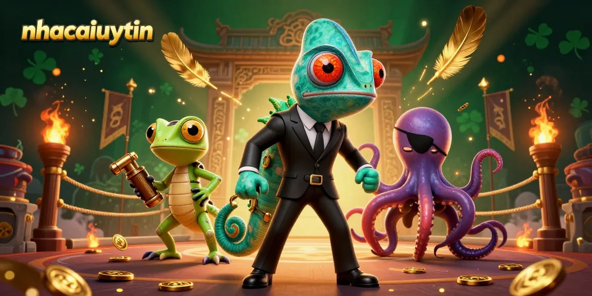 Engage with nhacaiuytin's thrilling casino action featuring a secret agent chameleon, tech-savvy gecko, and villainous octopus.