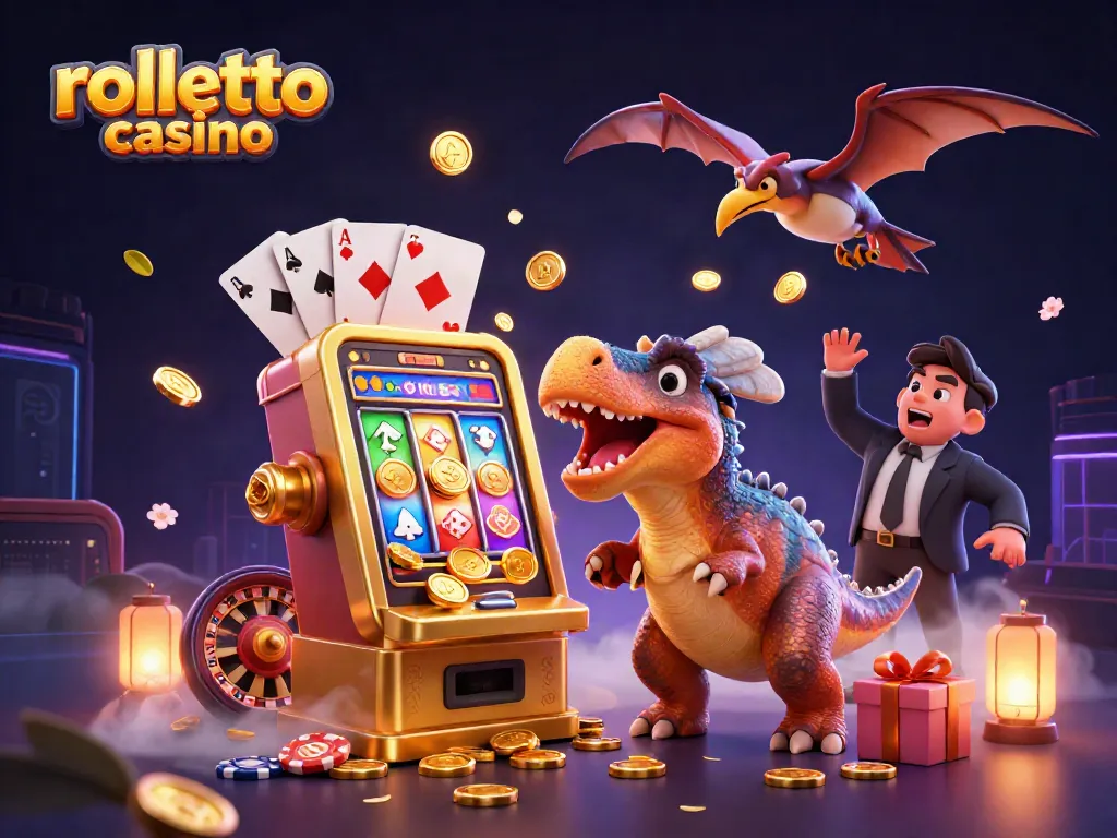 Experience the thrill of rolletto casino with a whimsical scene of 3D characters celebrating jackpots.