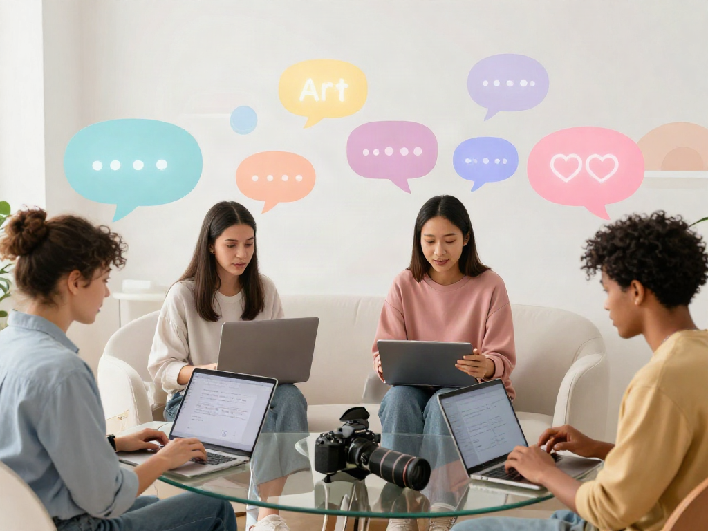 Engaging ai chat porn interactions in a modern digital landscape with diverse users connecting through playful dialogues.