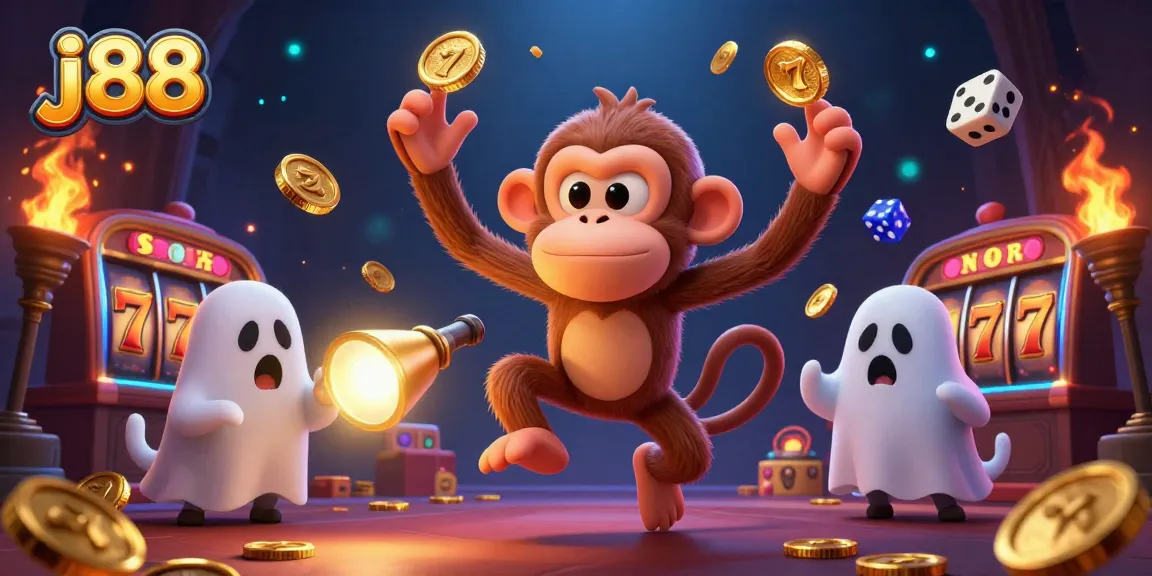 Engage in thrilling j88 casino games with a playful ghost-hunter puppy tracking mischievous golden objects.