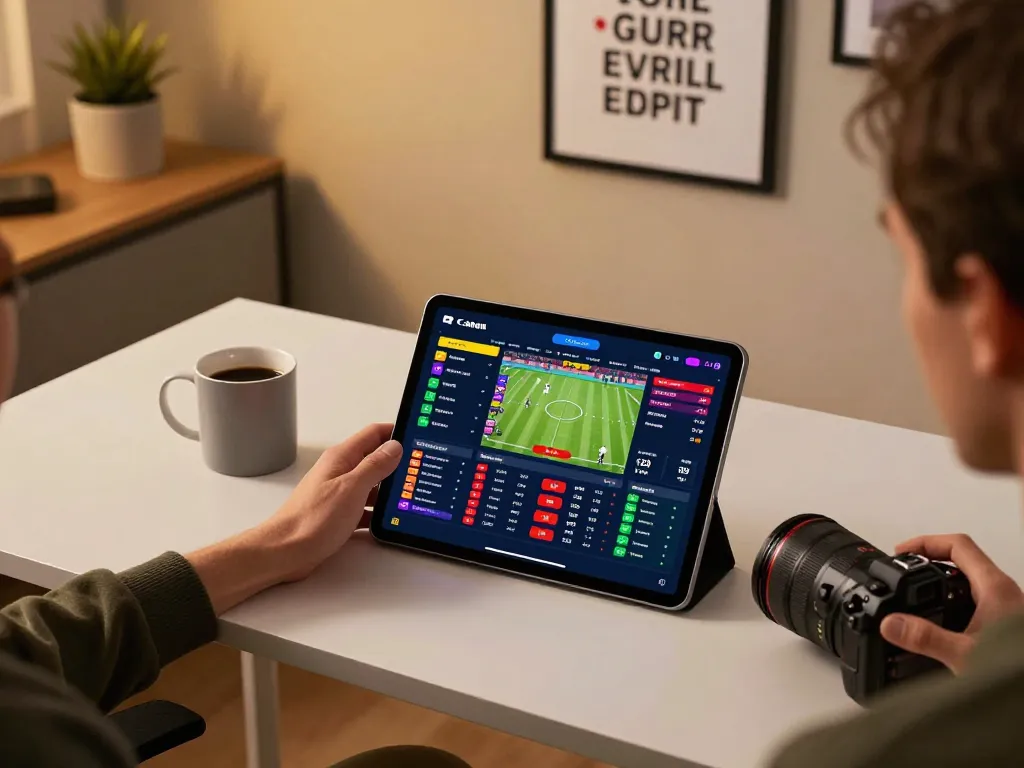Engaging with sports betting app on tablet showcasing live odds at com for strategic gameplay.
