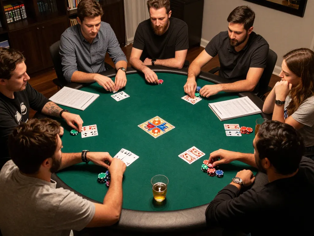 Players enjoying a lively poker night at home, inspired by keonhacaii88 strategies for effective gameplay.