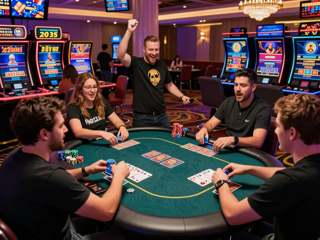 Exciting online gaming experience at taihitclub with diverse players celebrating wins.