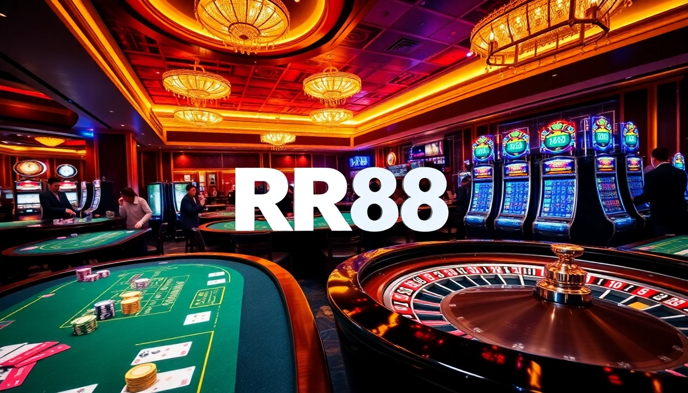 Players enjoying exhilarating games at RR88 casino, showcasing vibrant tables and engaging gameplay.
