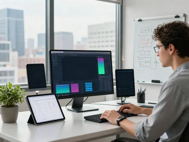 SEO specialist using instant indexing tools in a modern workspace