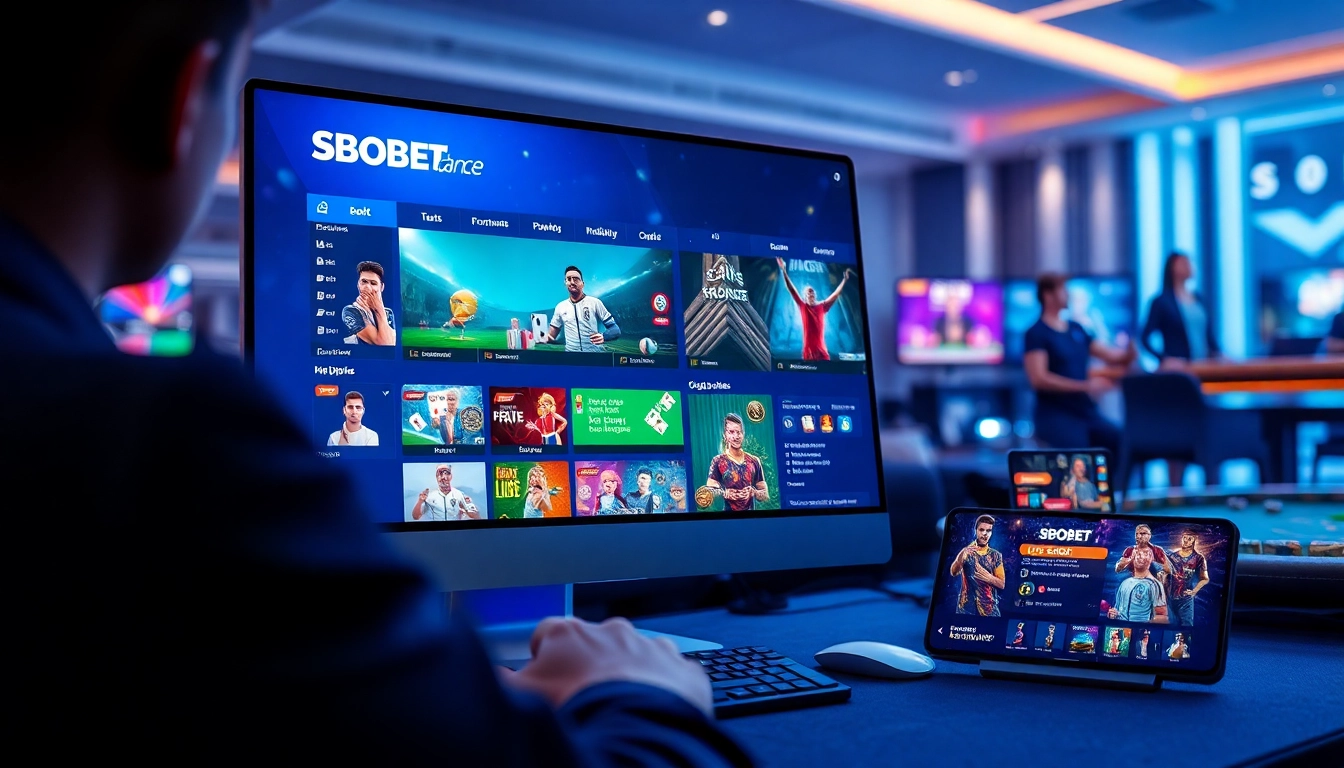 Engaging sbobet.dance online betting interface showcasing diverse gaming options and user-friendly design.