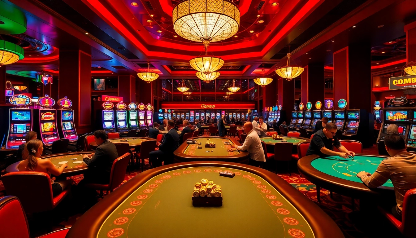 Engaging gamblers enjoying a vibrant casino experience at dom88.us.com with exciting games and luxurious ambiance.