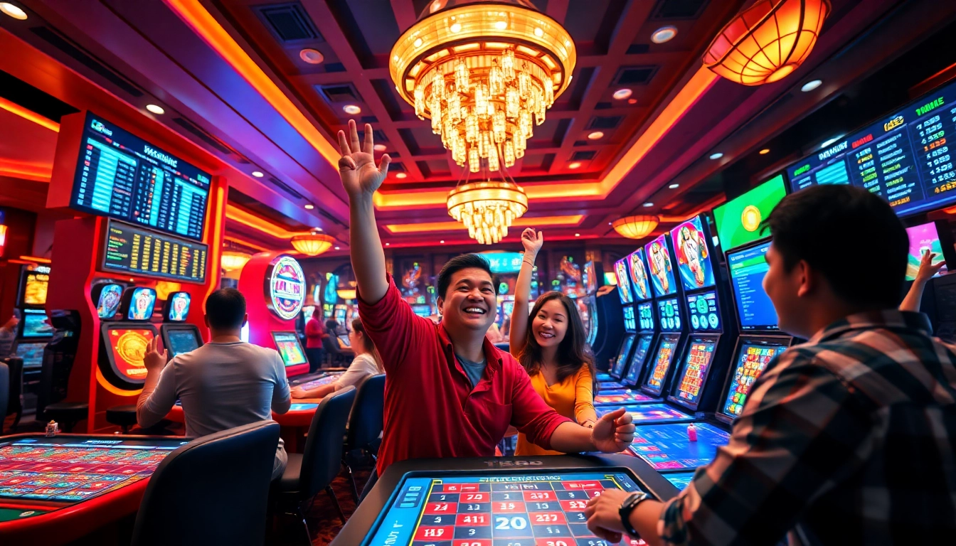 Exciting online gambling scene at tk88win.live with players enjoying casino games.