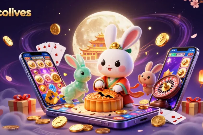 Join the fun with socolives as the moon rabbit produces poker chips while playing exciting casino games!