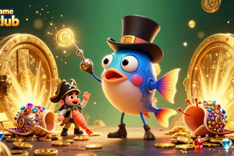 Engage with the thrilling cổng game 789club as animated characters attract coins in an underwater treasure scene.